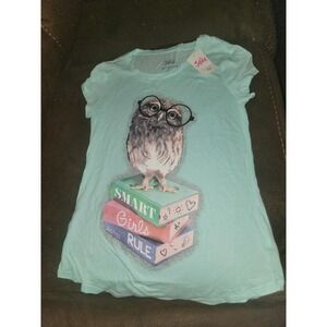 Justice smart girls rule‎ back to school owl books top size 8 nwt